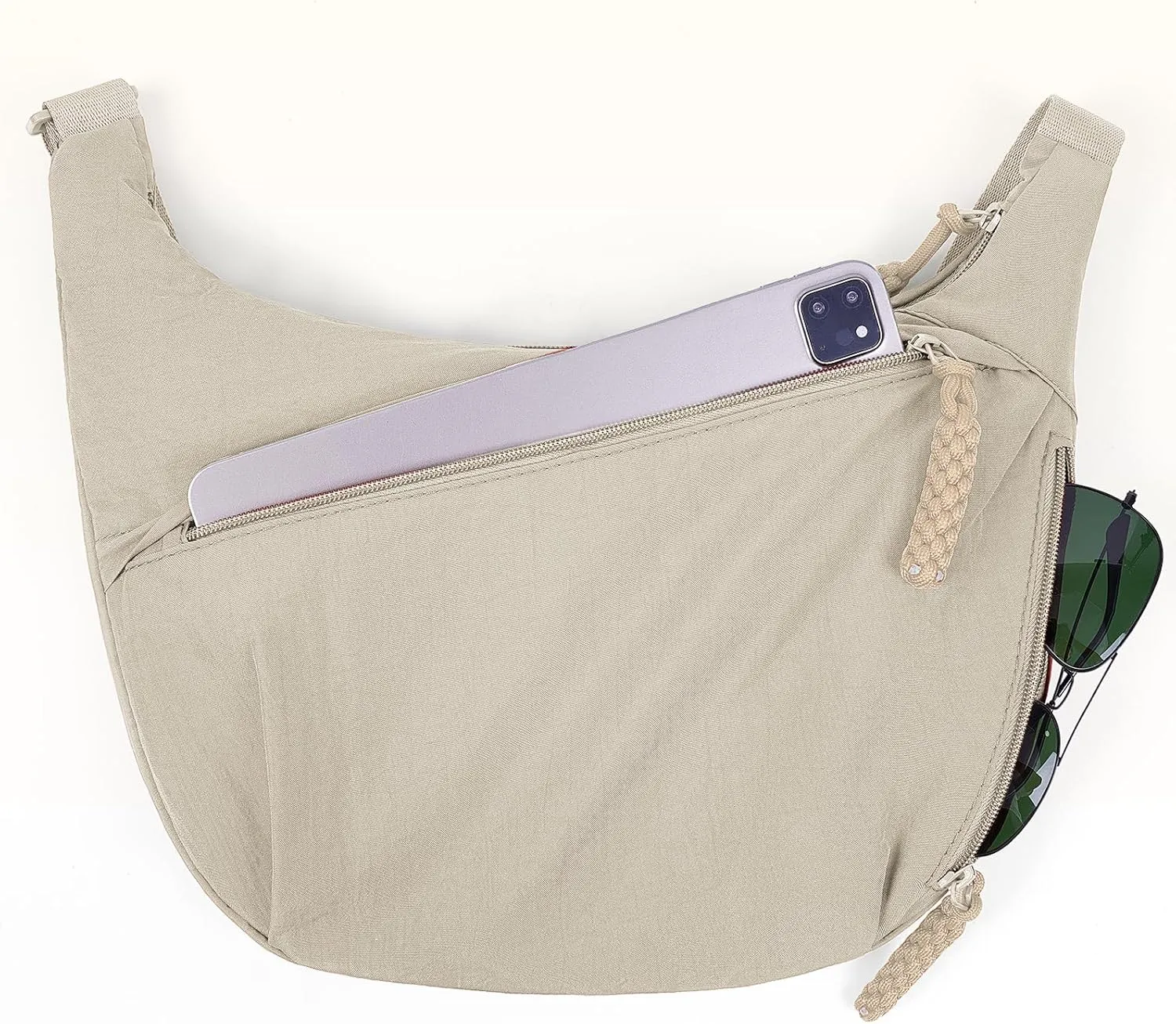 Lushandy Nylon Crescent Crossbody Luna Bag for Women - Moon Shoulder, Lightweight Sling, Casual Hobo Dumpling