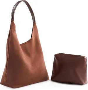 Luxurious Suede Bag for Women, Hobo Tote Bags– Stylish & Durable Leather Handbag, Ideal for Fall Adventures, Outdoor