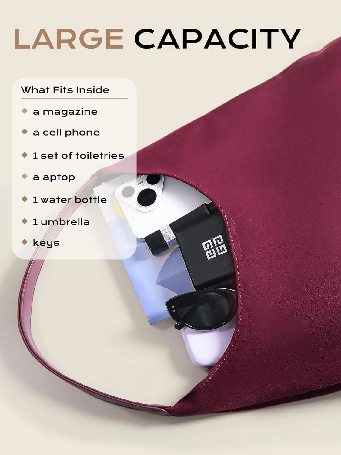 Luxurious Suede Bag for Women, Hobo Tote Bags– Stylish & Durable Leather Handbag, Ideal for Fall Adventures, Outdoor