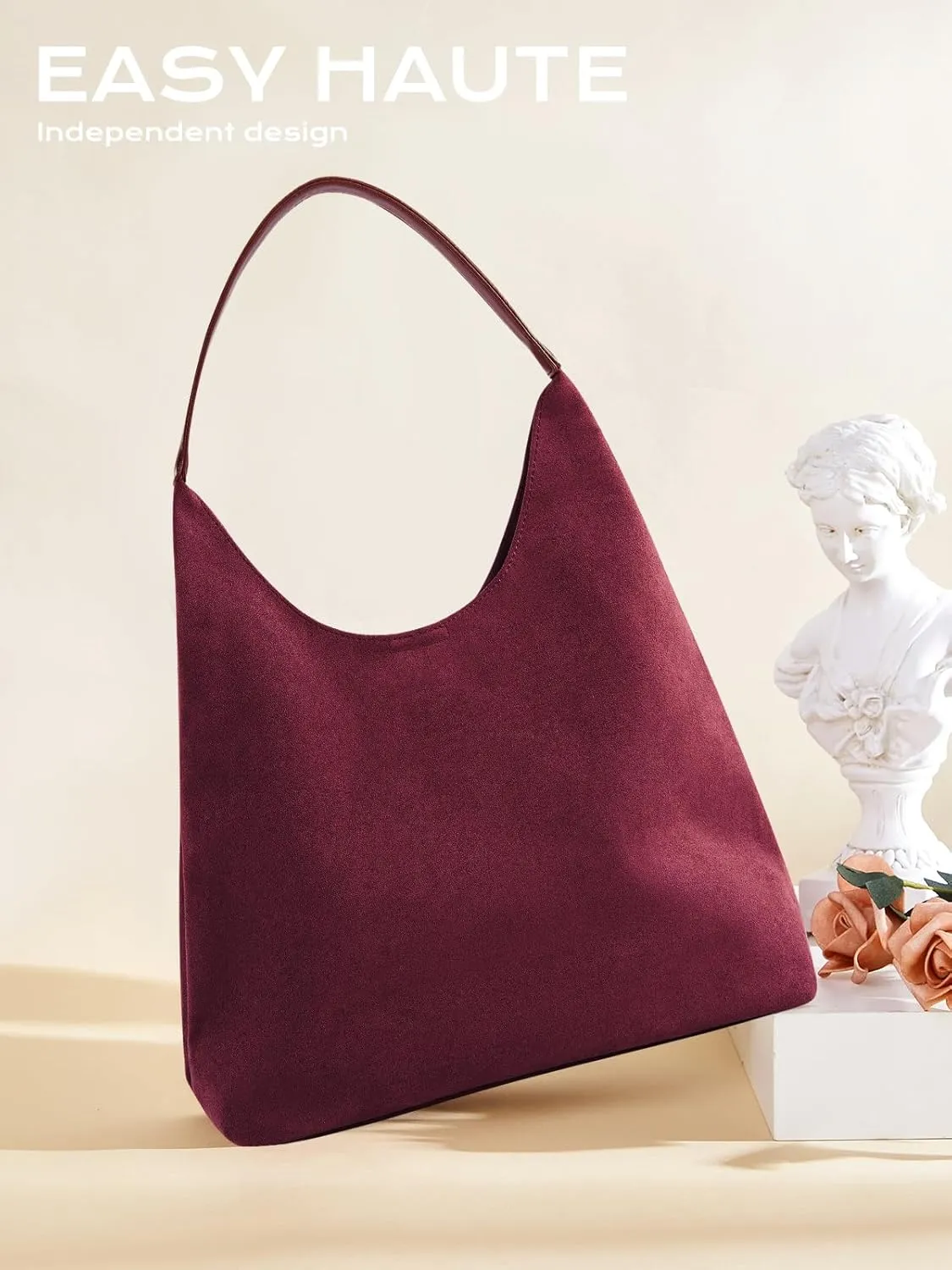 Luxurious Suede Bag for Women, Hobo Tote Bags– Stylish & Durable Leather Handbag, Ideal for Fall Adventures, Outdoor