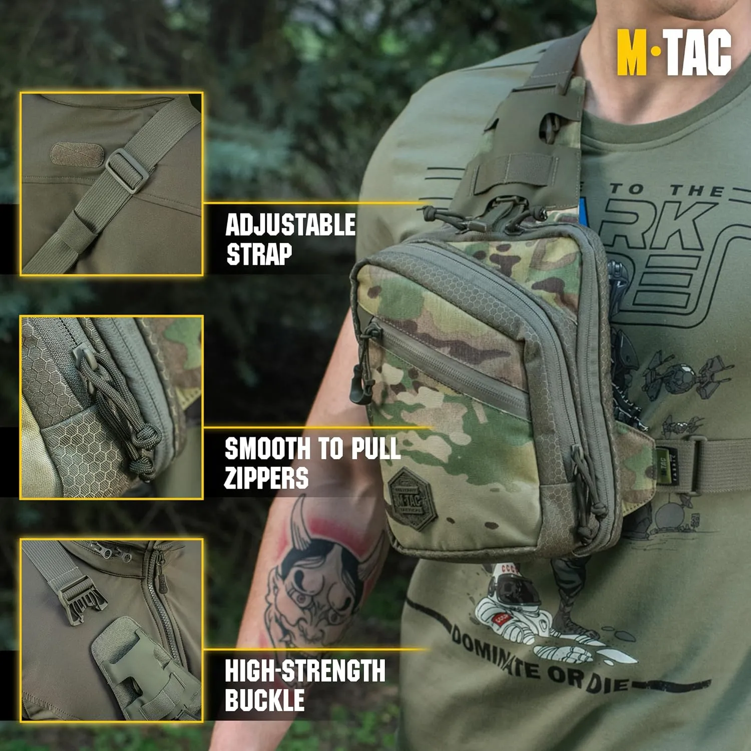 M-Tac Elite Sling Bag - EDC Tactical Crossbody Concealed Carry CCW Chest Pack