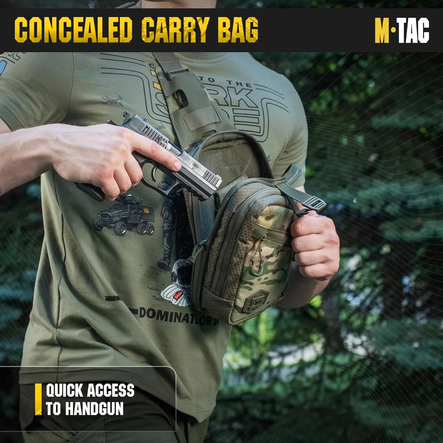 M-Tac Elite Sling Bag - EDC Tactical Crossbody Concealed Carry CCW Chest Pack