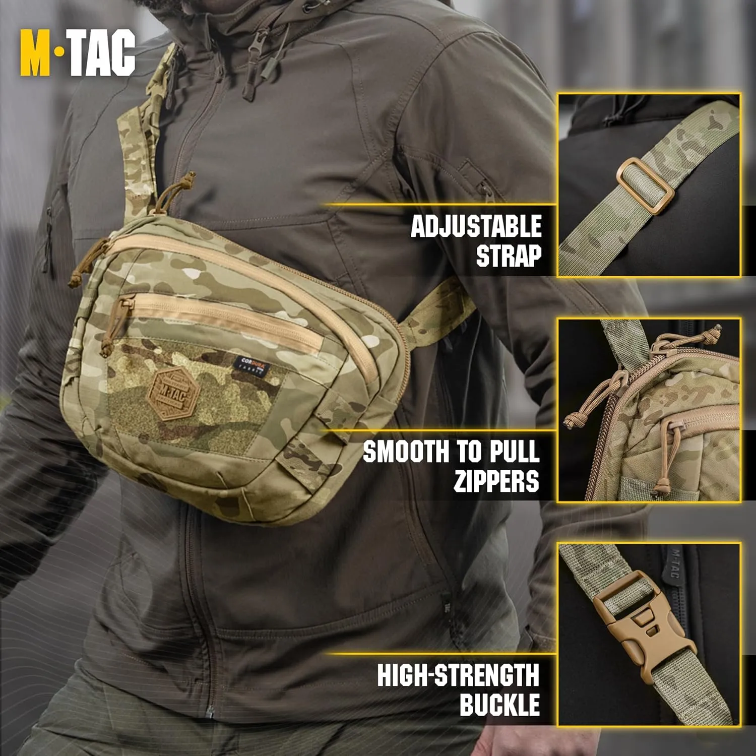 M-Tac Elite Sphaera Large Bag Gen 2 -Tactical Shoulder Bag - Conceal Carry Chest Sling Pack CCW Bag