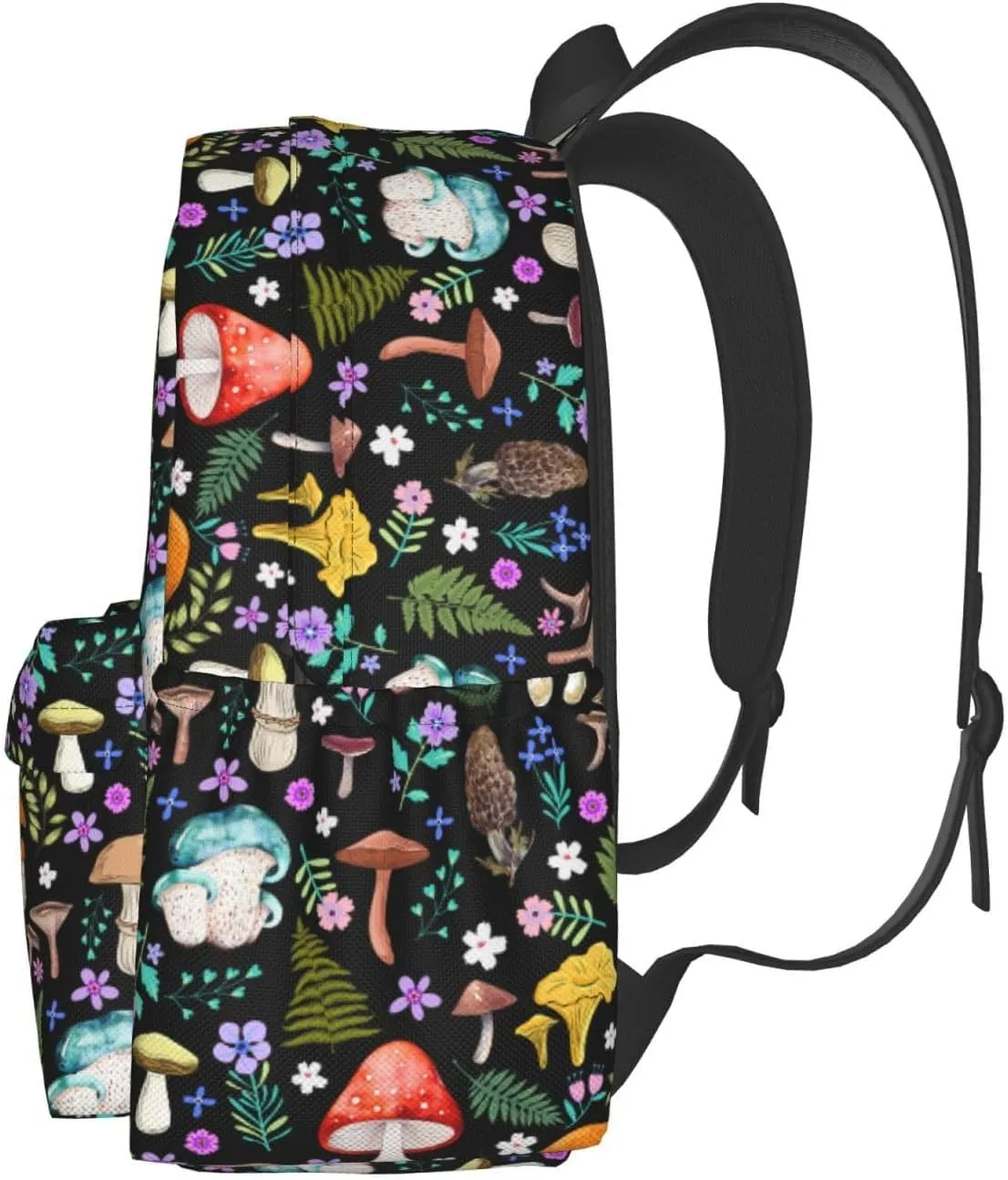 Magic Mushrooms Waterproof Backpack Adjustable Shoulder Straps Bag Large Capacity Casual Daypack Bookbag For Travel Work