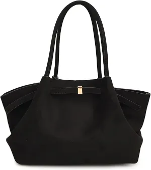 Makukke Suede Tote Bag for Women, Suede Bag Hobo Handbag Women Large Vintage Shoulder Bag Purse for Work Office Travel