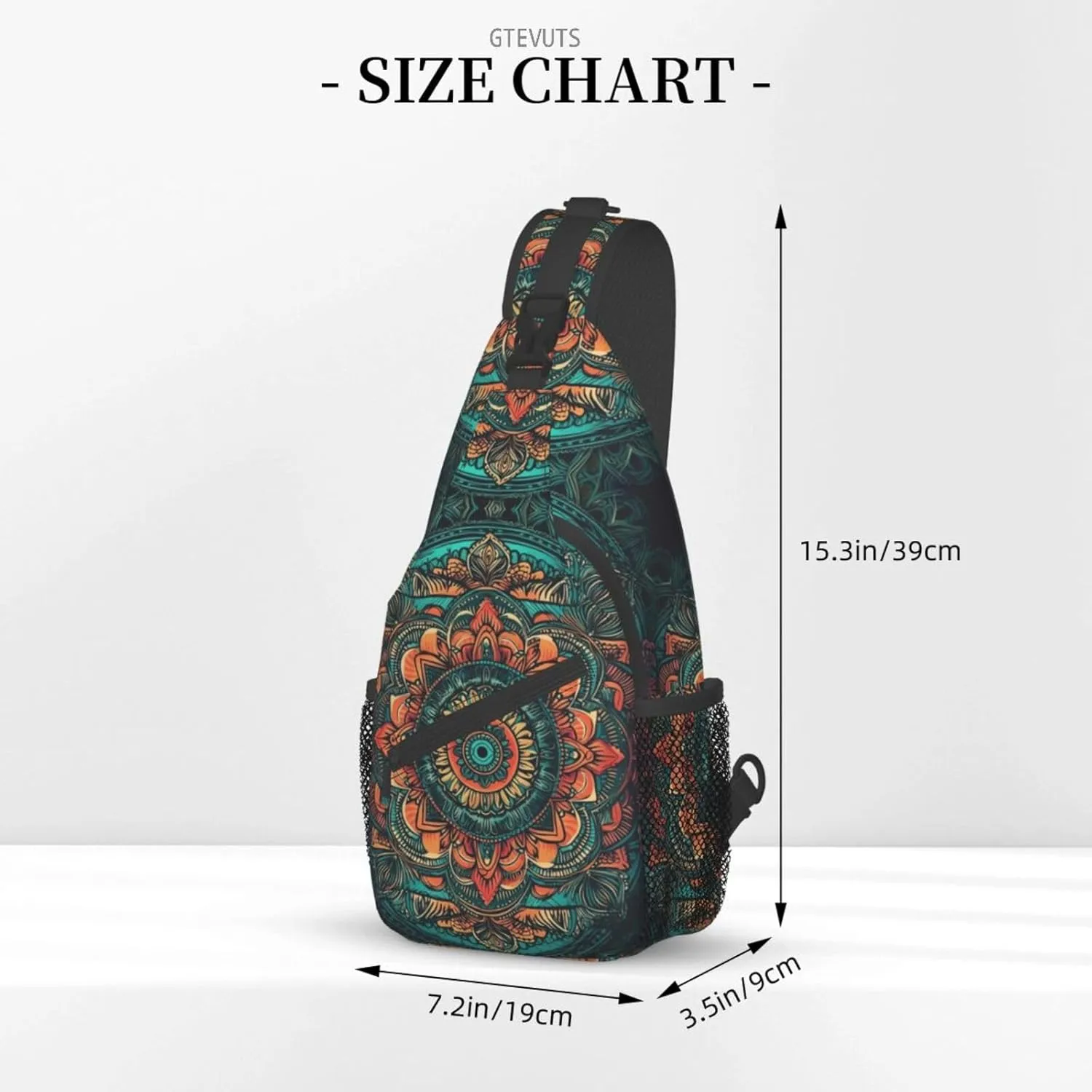 Mandala Sling Backpack Chest Bag Crossbody Shoulder Bag Gym Cycling Travel Hiking Daypack For Men Women