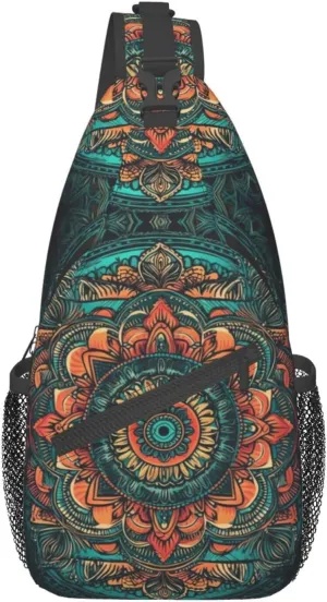 Mandala Sling Backpack Chest Bag Crossbody Shoulder Bag Gym Cycling Travel Hiking Daypack For Men Women