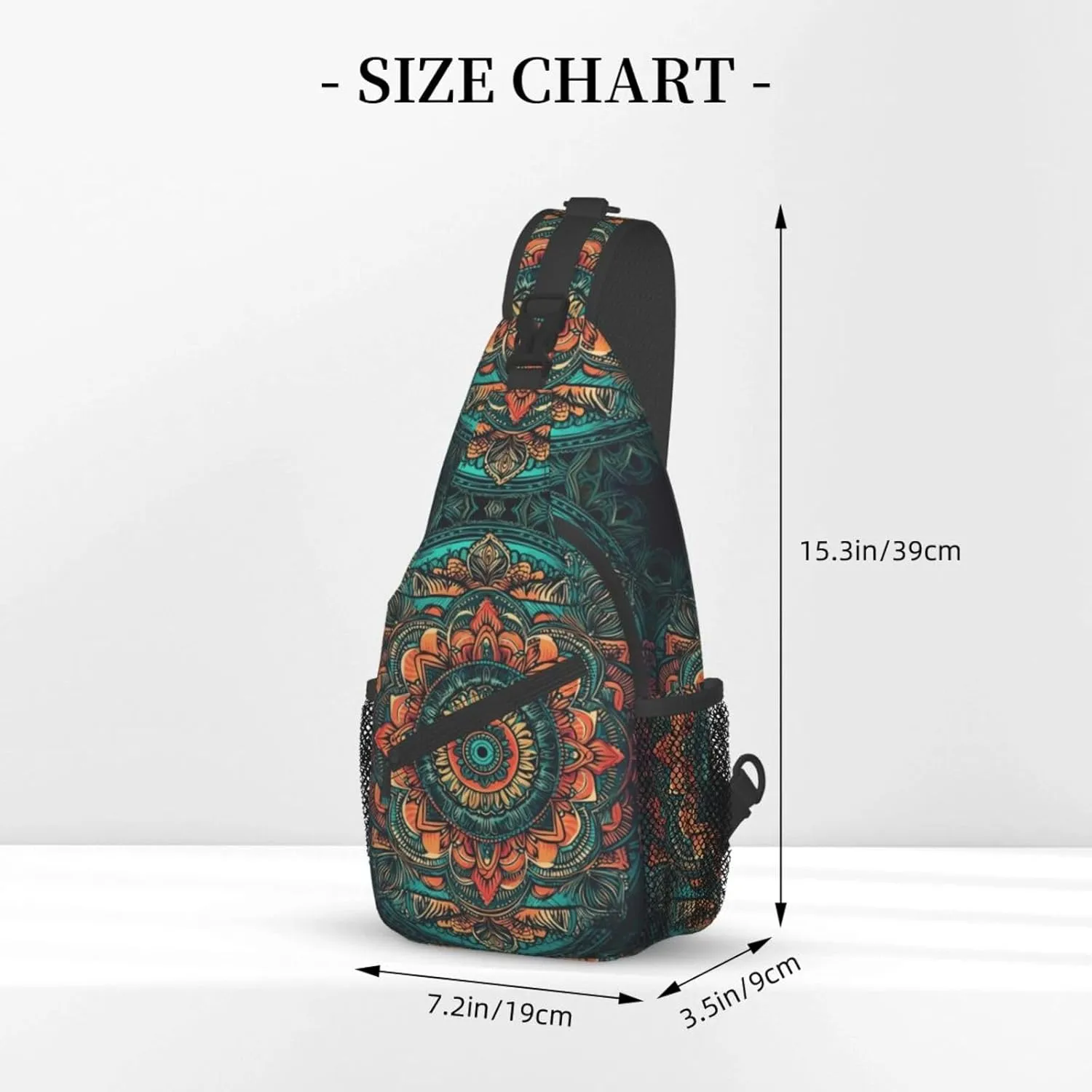 Mandala Sling Backpack Chest Bag Crossbody Shoulder Bag Gym Cycling Travel Hiking Daypack For Men Women