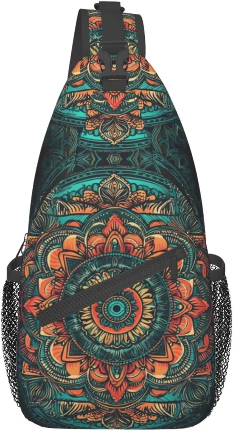 Mandala Sling Backpack Chest Bag Crossbody Shoulder Bag Gym Cycling Travel Hiking Daypack For Men Women