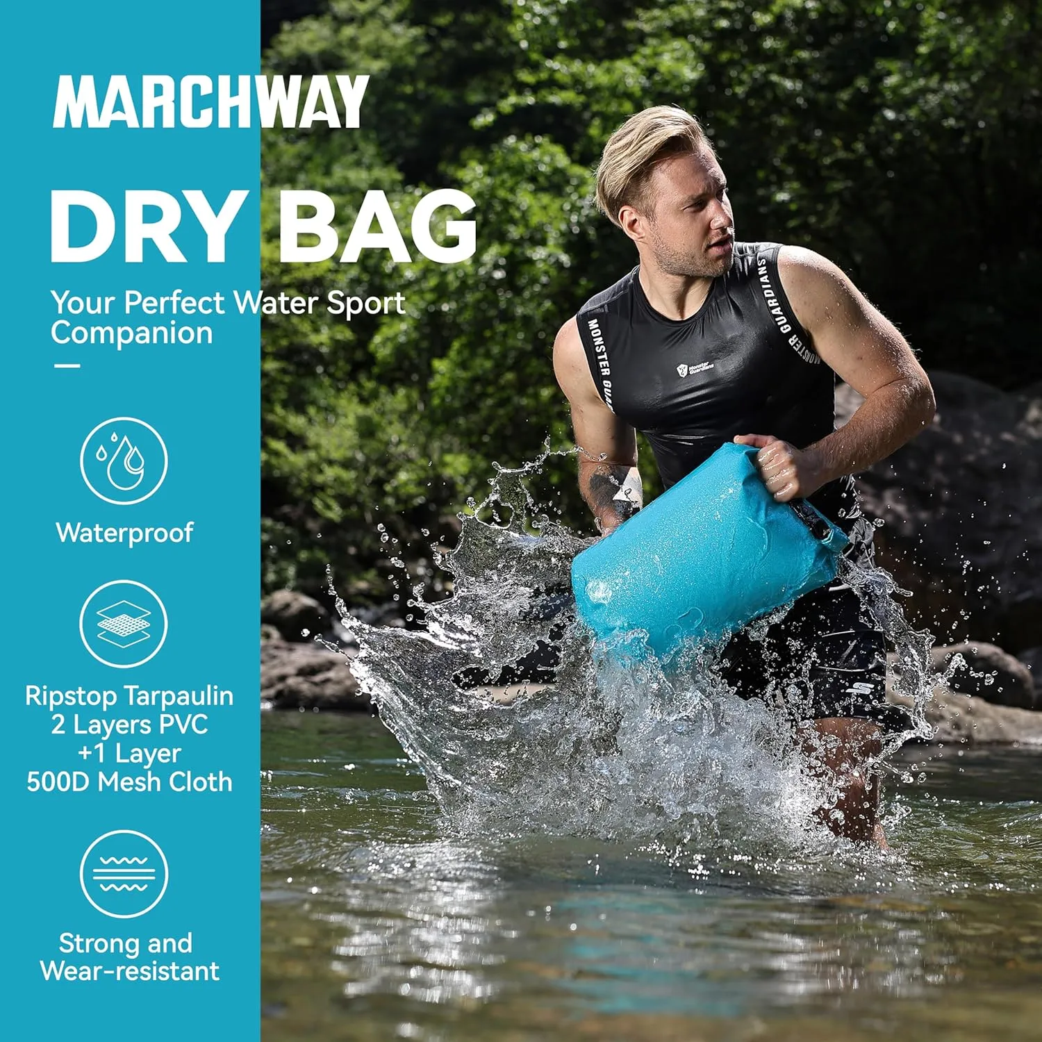 MARCHWAY Floating Waterproof Dry Bag Backpack 5L/10L/20L/30L/40L, Roll Top Sack Keeps Gear Dry for Kayaking, Rafting, Boating, Swimming, Camping, Hiking, Beach, Fishing