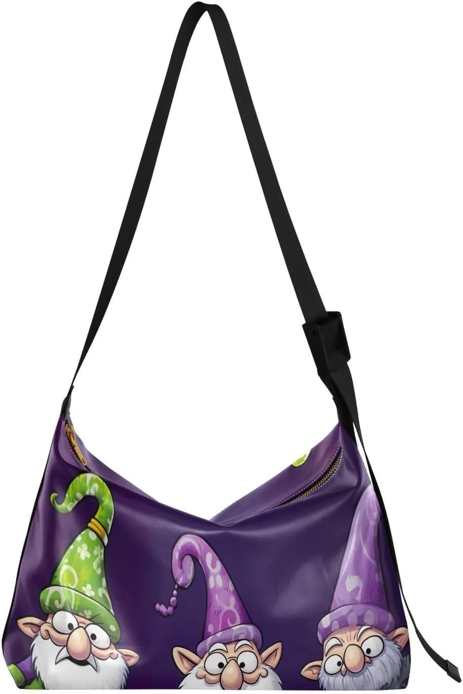 Mardi Gras Carnival Gnomes Tote Bag for Women Large Hobo Bags Crossbody Shoulder Bag Hobo Purse with Adjustable Strap for Girl