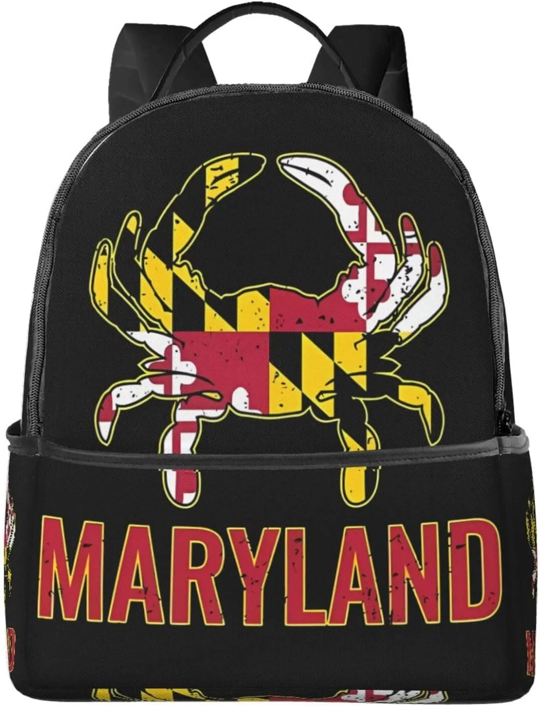 Maryland State Flag Crab Flag Casual Backpacks Laptop Backpack Carry-on Daypack Sports Travel Rucksack Lightweight Working Bag for Outdoor Hiking Cycling Walking