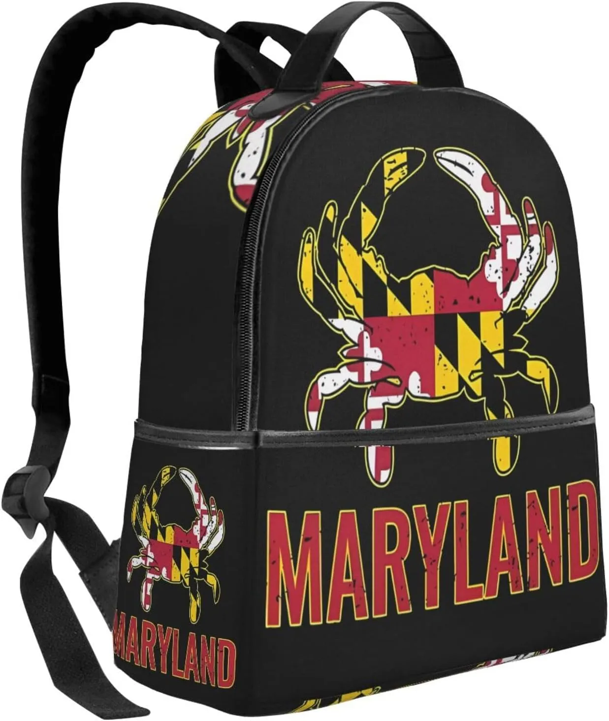 Maryland State Flag Crab Flag Casual Backpacks Laptop Backpack Carry-on Daypack Sports Travel Rucksack Lightweight Working Bag for Outdoor Hiking Cycling Walking