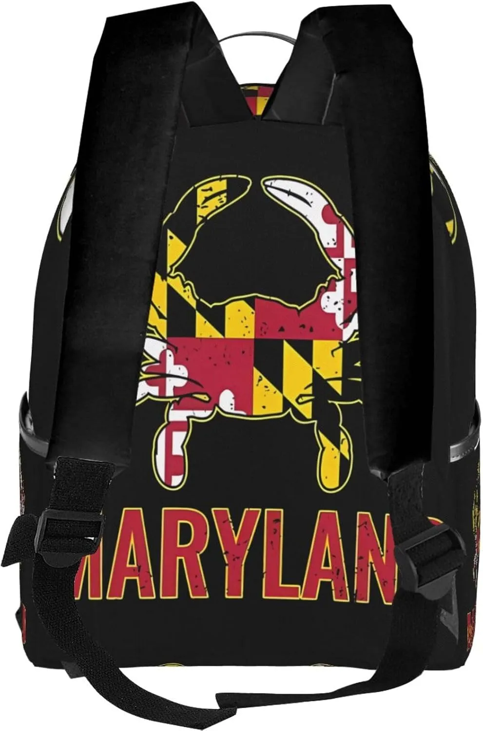 Maryland State Flag Crab Flag Casual Backpacks Laptop Backpack Carry-on Daypack Sports Travel Rucksack Lightweight Working Bag for Outdoor Hiking Cycling Walking