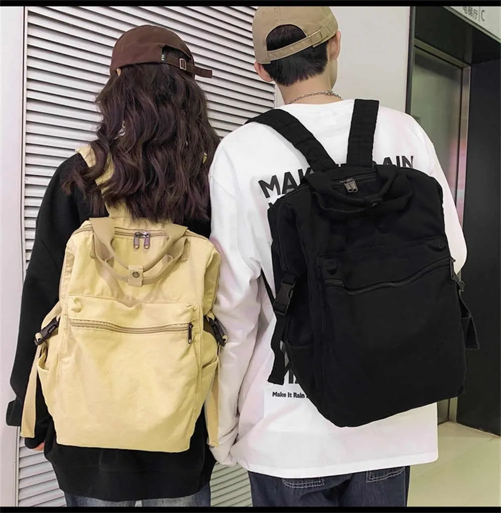 MaxxCloud Aesthetic College Laptop Backpack, Heavy Cotton, Retro Canvas Backpack Travel Bag, Large