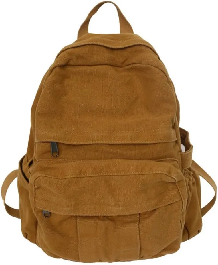 MaxxCloud Women's Heavy Cotton Canvas Laptop Backpack Lightweight Casual Hiking Daypack Travel Bag