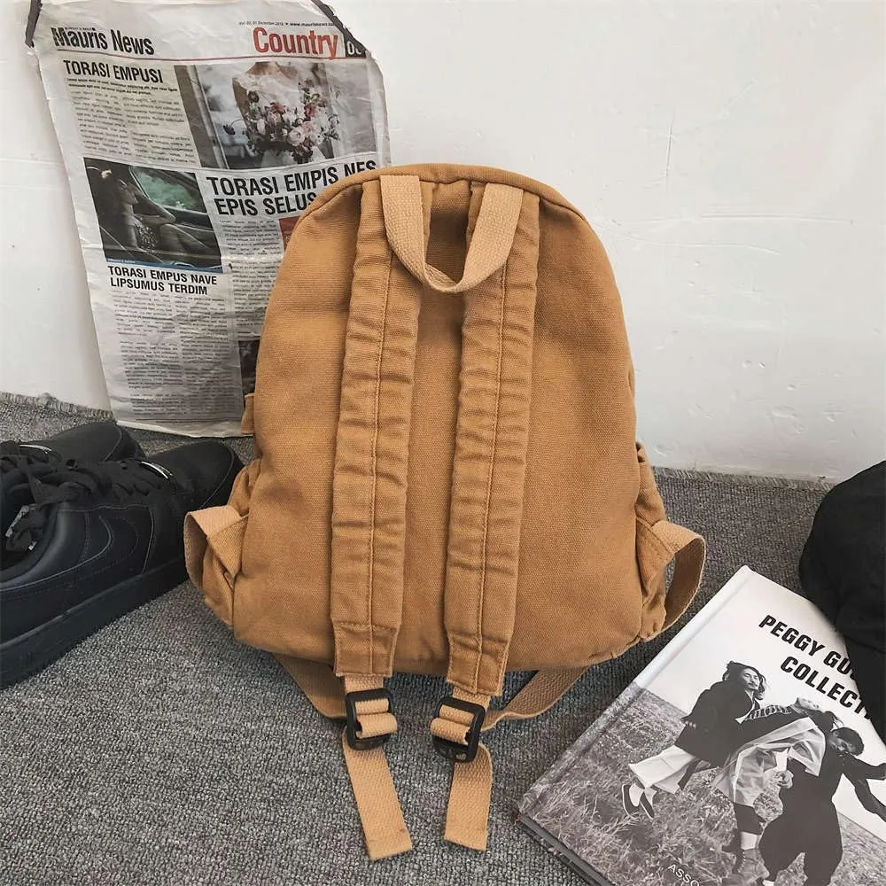 MaxxCloud Women's Heavy Cotton Canvas Laptop Backpack Lightweight Casual Hiking Daypack Travel Bag