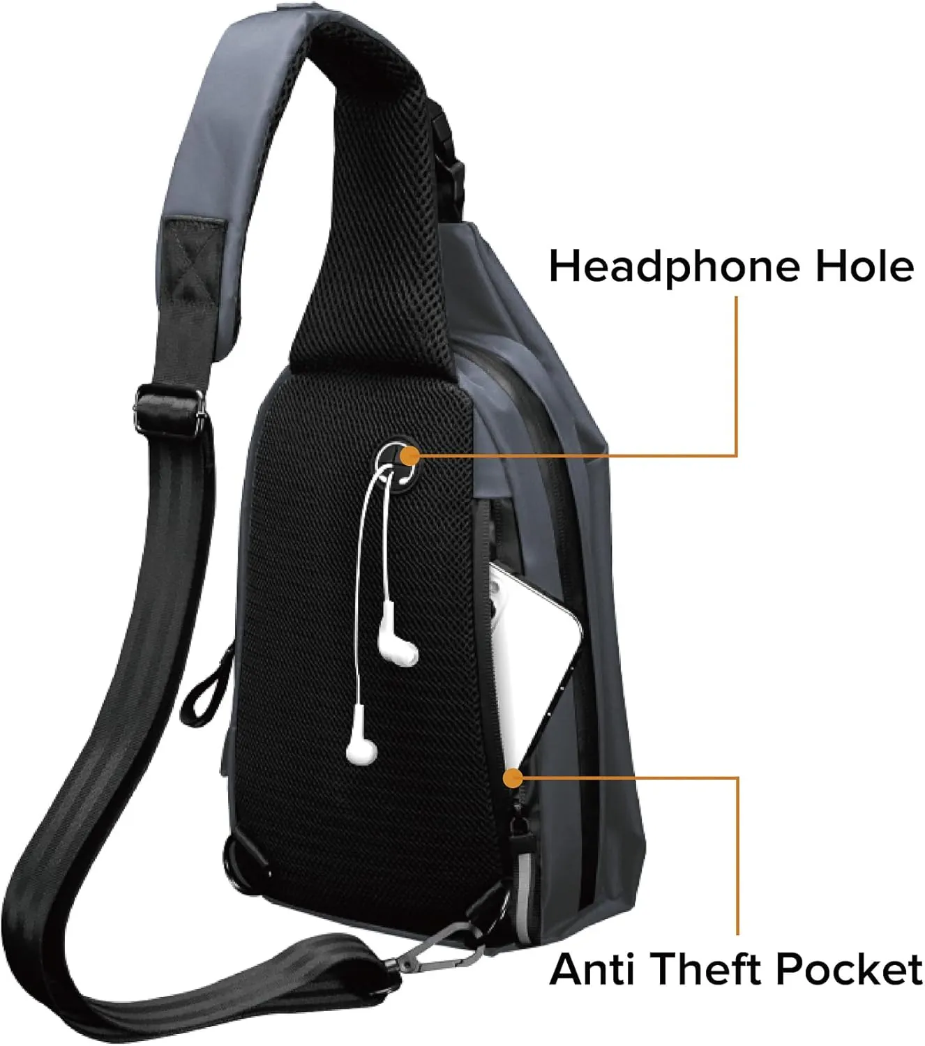 MAYMOONER Small Sling Shoulder Crossbody Bag Men Women One Strap Casual Chest Bags Slim Backpack for Outdoor Travel Biking