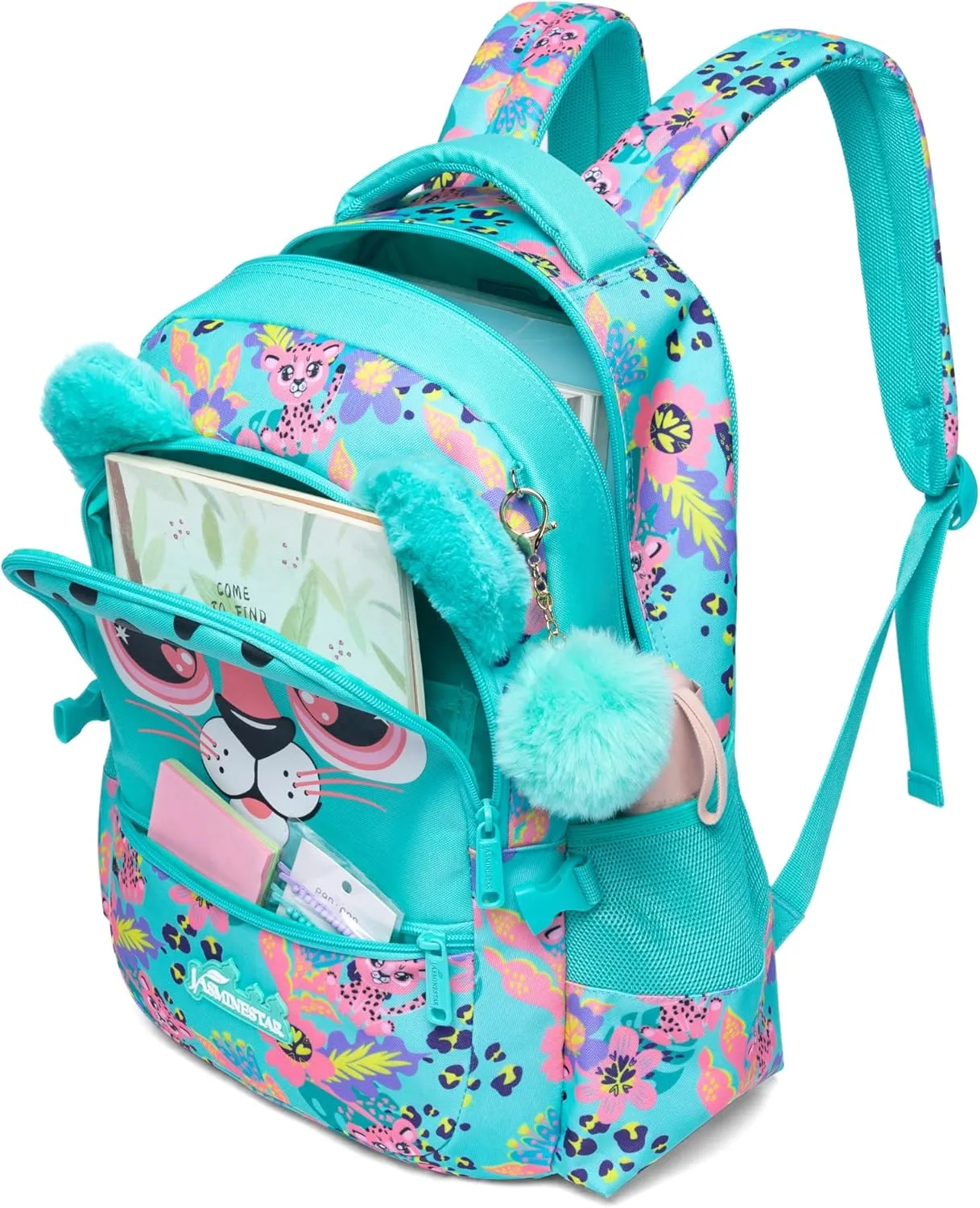 Meetbelify Kids Backpacks for Girls School Bag Cute Girls Backpacks Ages 8-10 with Lunch Box Bookbag Set Travel Backpack for Elementary Preschool Students