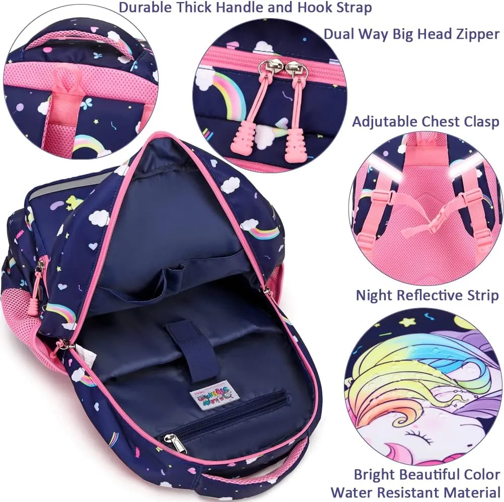 Meisohua Girls School Backpack Set Unicorn Backpack Lightweight Kids School Bookbag Girls Casual Daypack