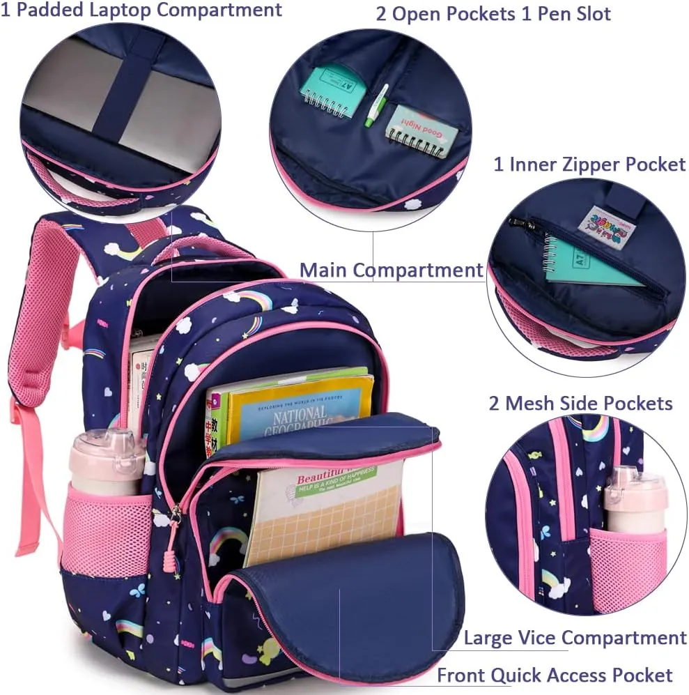 Meisohua Girls School Backpack Set Unicorn Backpack Lightweight Kids School Bookbag Girls Casual Daypack