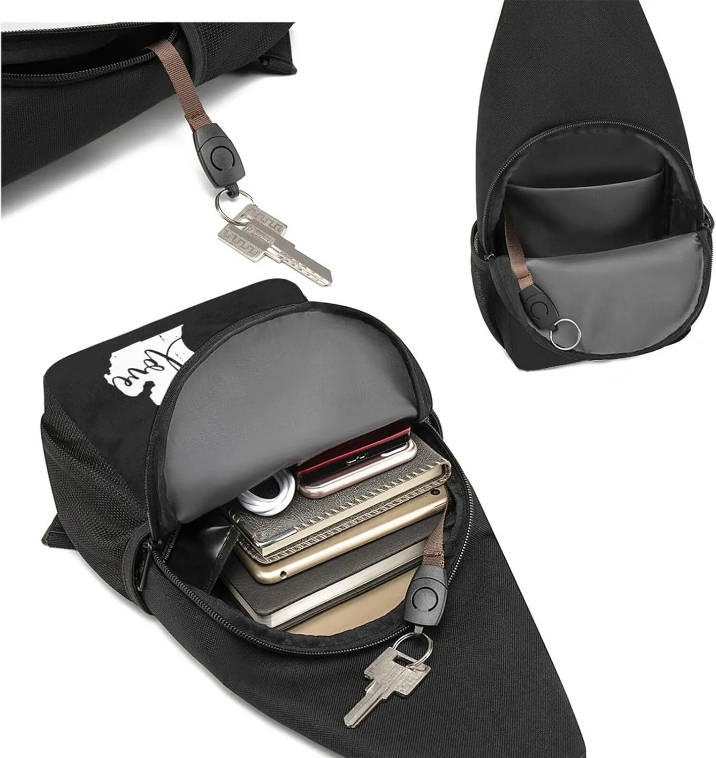 Michigan Love State Sling Bag Crossbody Backpack Shoulder Casual Daypack Bags for Men Women