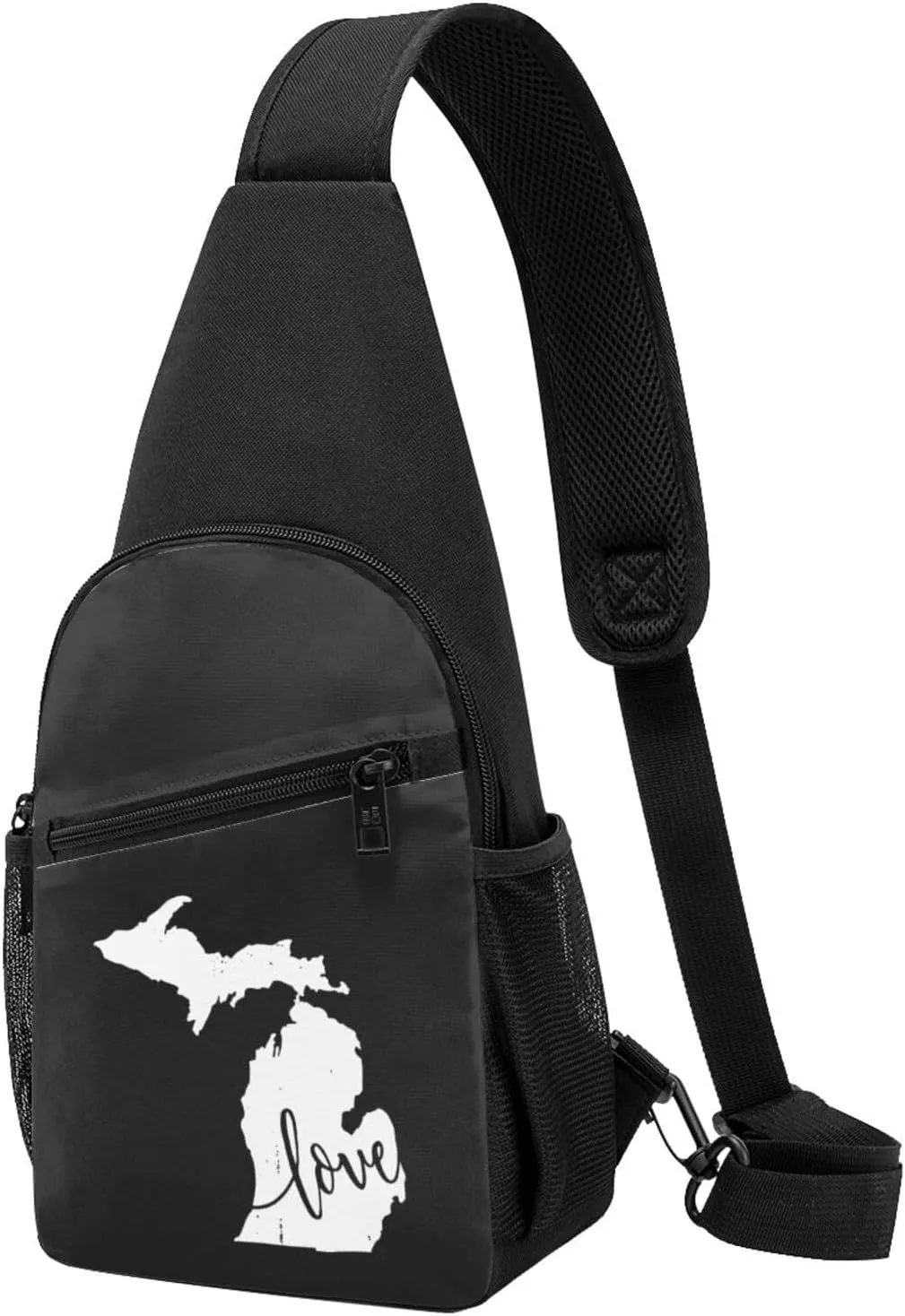 Michigan Love State Sling Bag Crossbody Backpack Shoulder Casual Daypack Bags for Men Women
