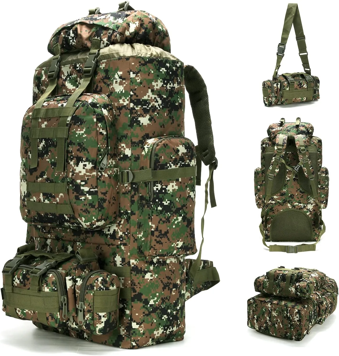 Military Tactical Backpack Detachable Molle Bag Large capacity Rucksack Camping Hiking Backpack