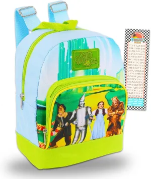 Mini Backpack for Women Set - 10” Canvas Wizard of Oz Backpack with Front Pocket and Bookmark | Wizard of Oz Backpack Purse Bundle