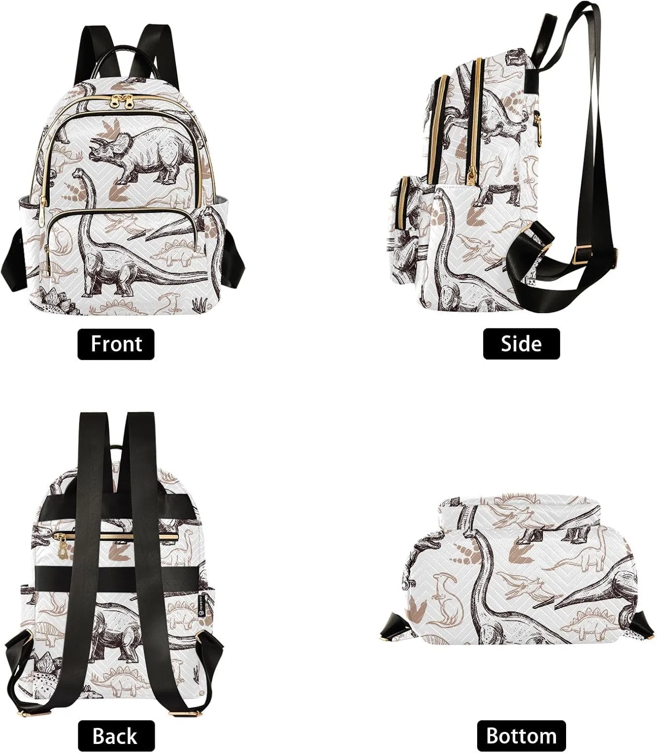 Mini Backpack Purse for Women Lightweight Girls Small Size Animal Dinosaurs Pattern School Teens College Traveling