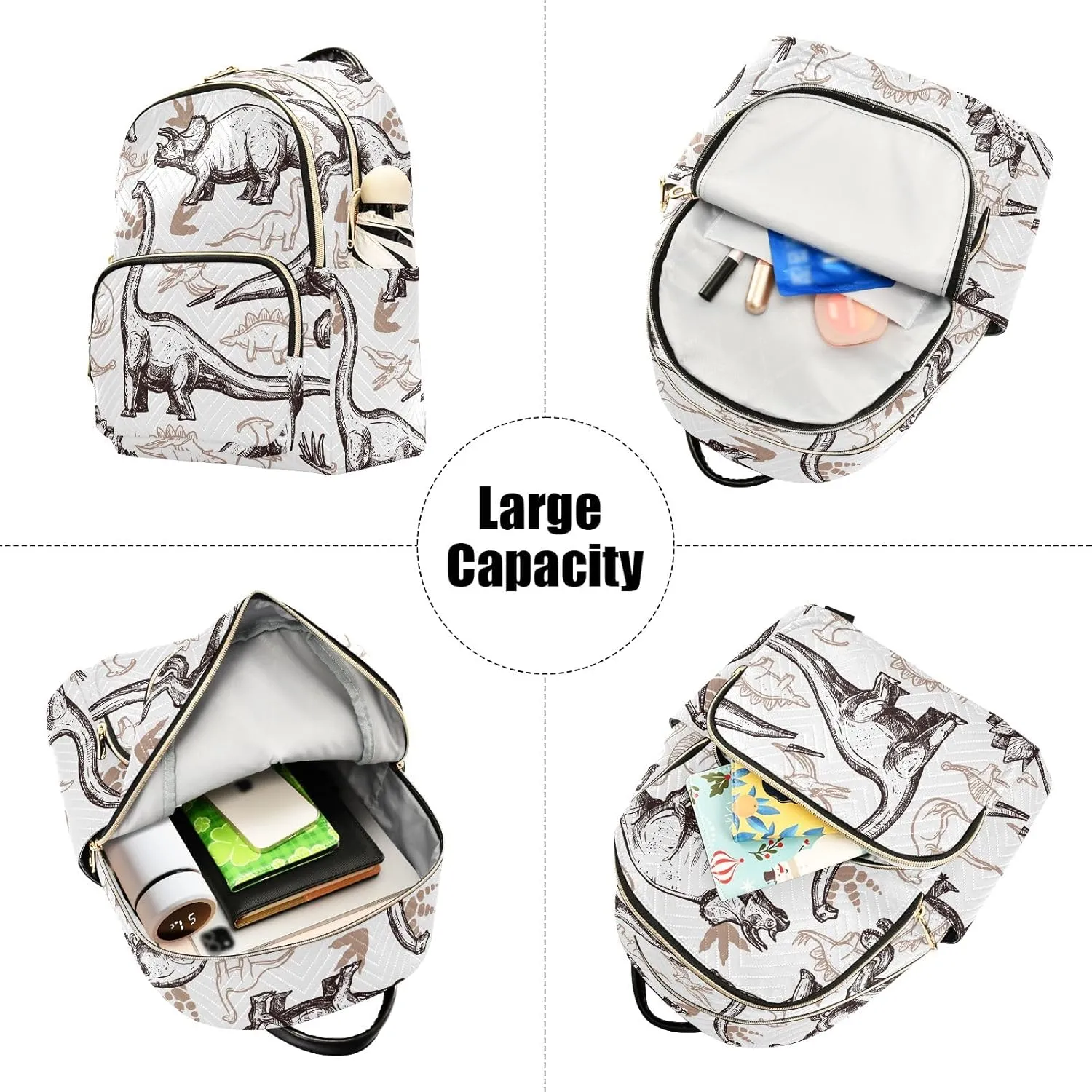 Mini Backpack Purse for Women Lightweight Girls Small Size Animal Dinosaurs Pattern School Teens College Traveling