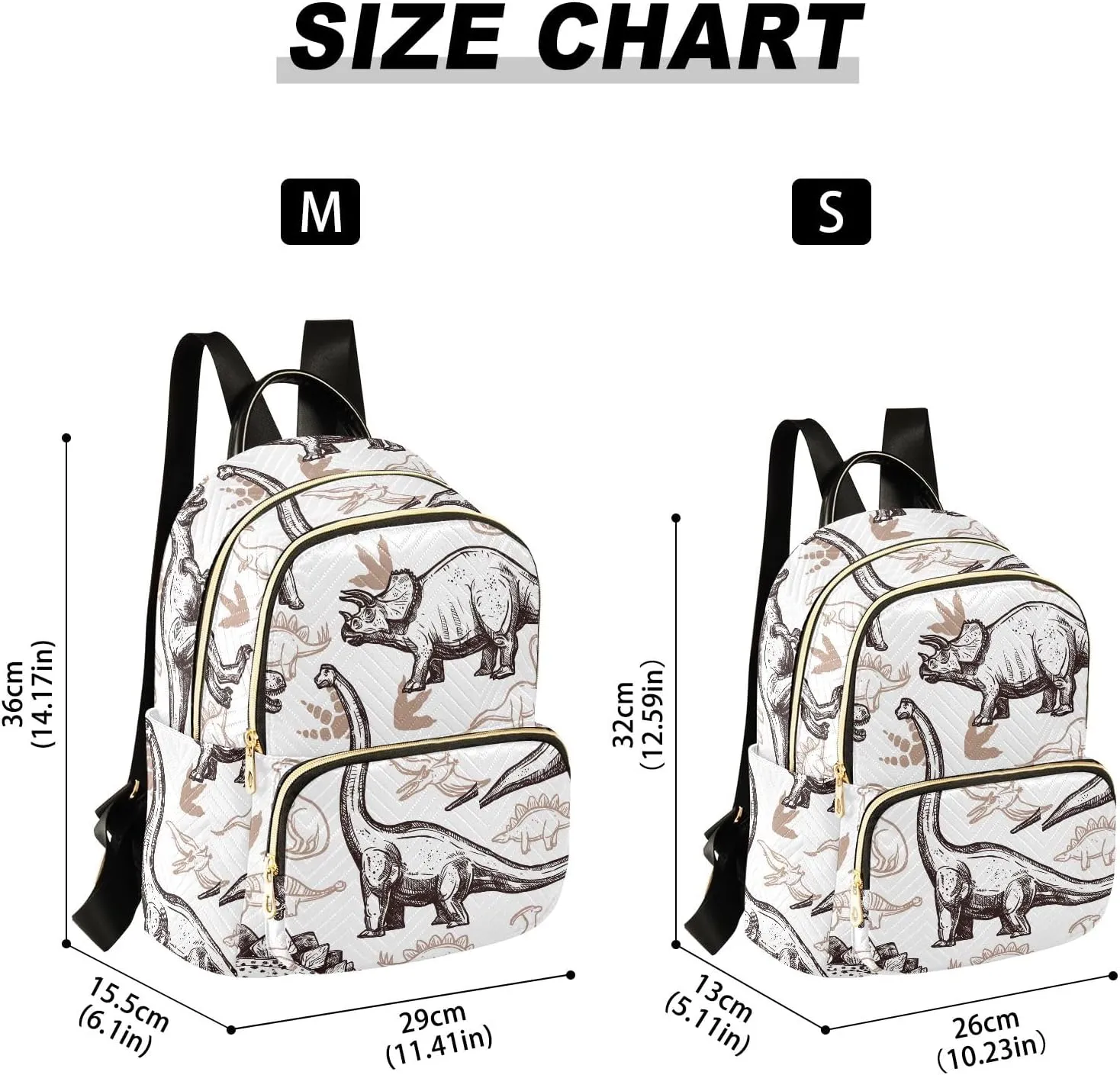 Mini Backpack Purse for Women Lightweight Girls Small Size Animal Dinosaurs Pattern School Teens College Traveling