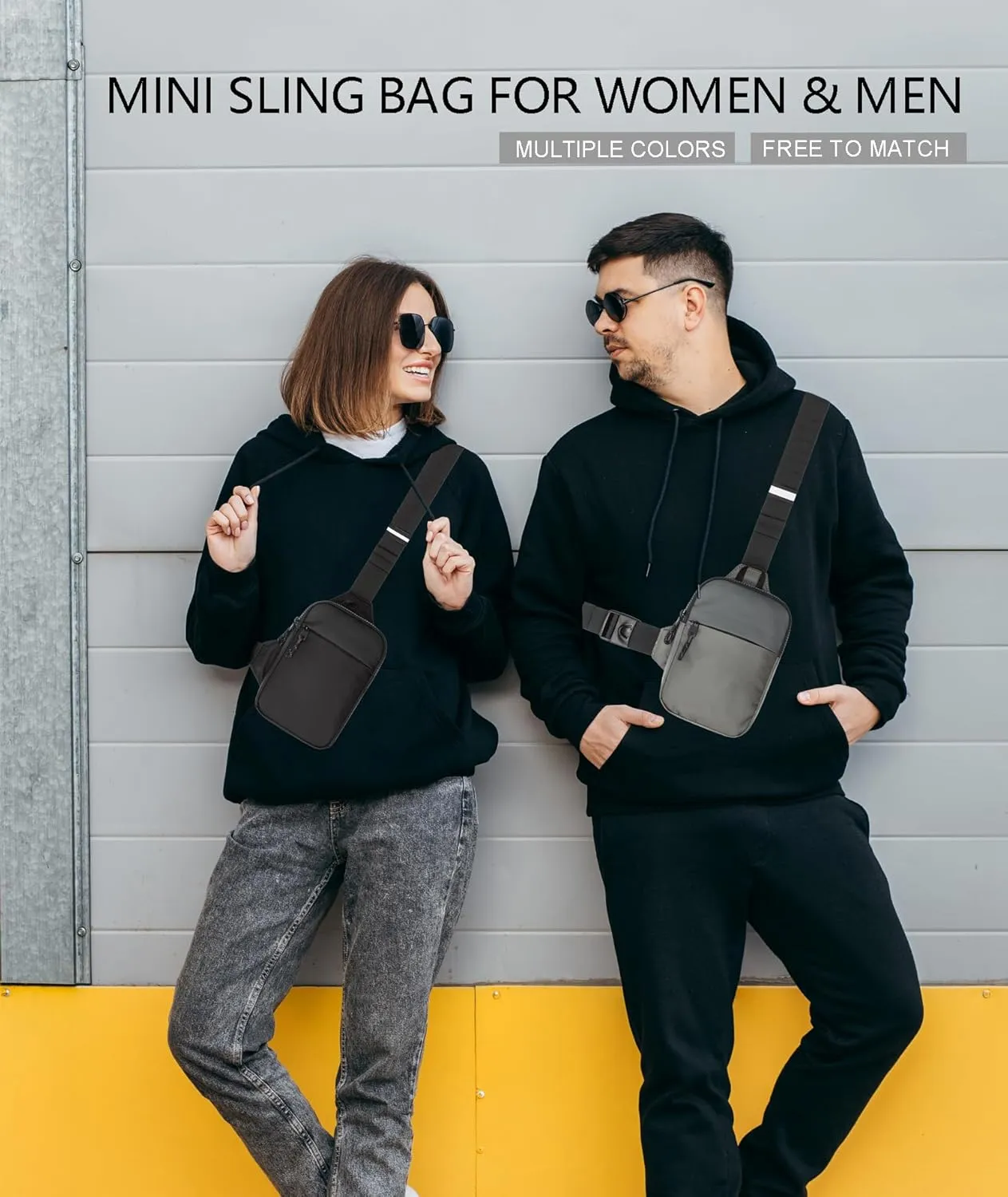 Mini Sling Bag for Men Women, Crossbody Waterproof Trendy Shoulder Cell Phone Chest Bag for Travel Work Gym