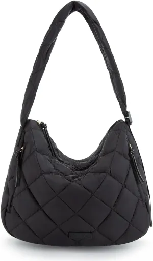 Missnine Quilted Puffer Tote Bag for Women with Adjustable Strap Puffy Shoulder Bag Large Carryall Crossbody Purse Hobo Bags