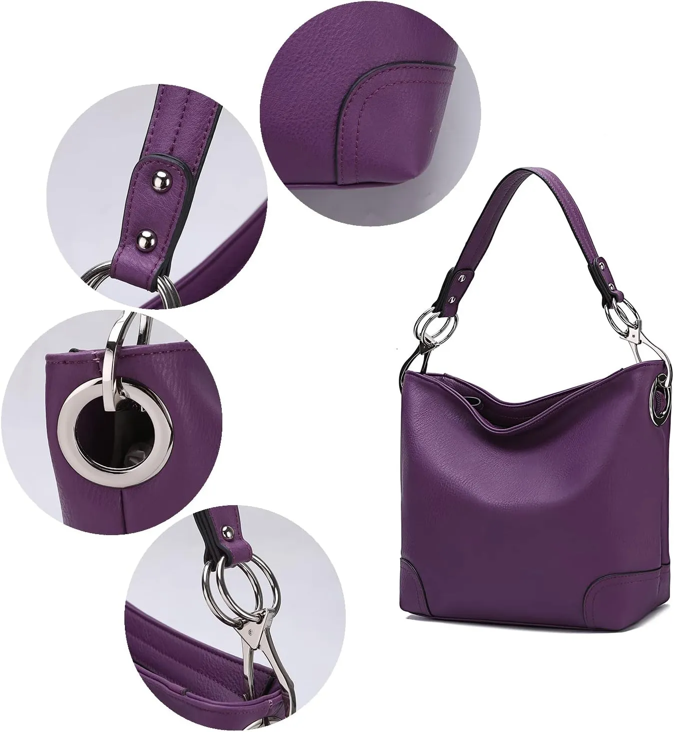 MKF Collection Hobo Purses for Women,Vegan Leather Handbag Slouchy Womens Shoulder bag – Fashion Top Handle Pocketbook