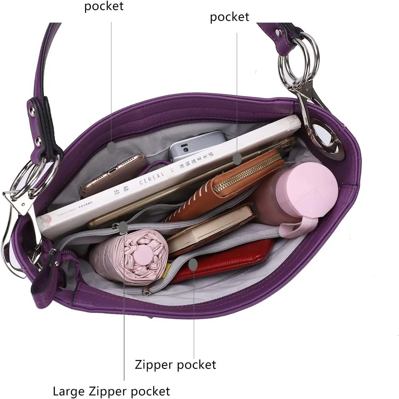 MKF Collection Hobo Purses for Women,Vegan Leather Handbag Slouchy Womens Shoulder bag – Fashion Top Handle Pocketbook