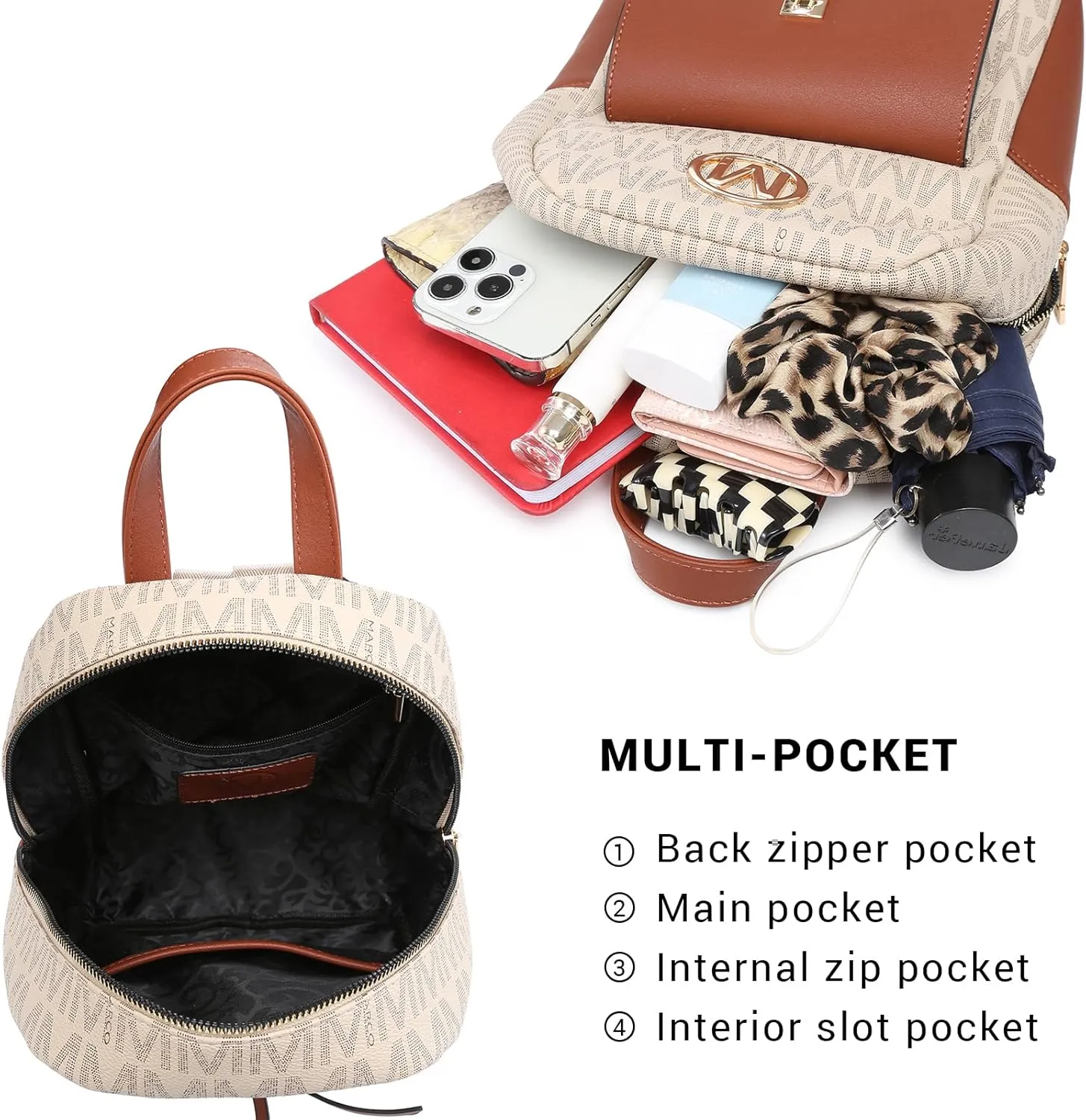 MKP Ladies Small Backpack Purse for Women Fashion Daypacks Purse Shoulder Bag with Charm Tassel