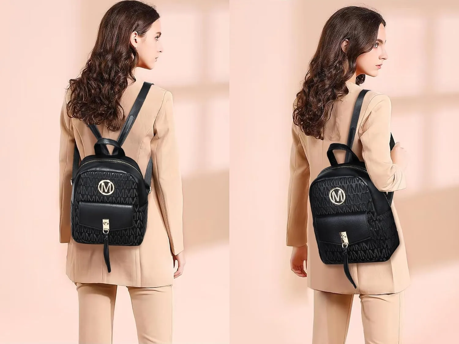 MKP Ladies Small Backpack Purse for Women Fashion Daypacks Purse Shoulder Bag with Charm Tassel
