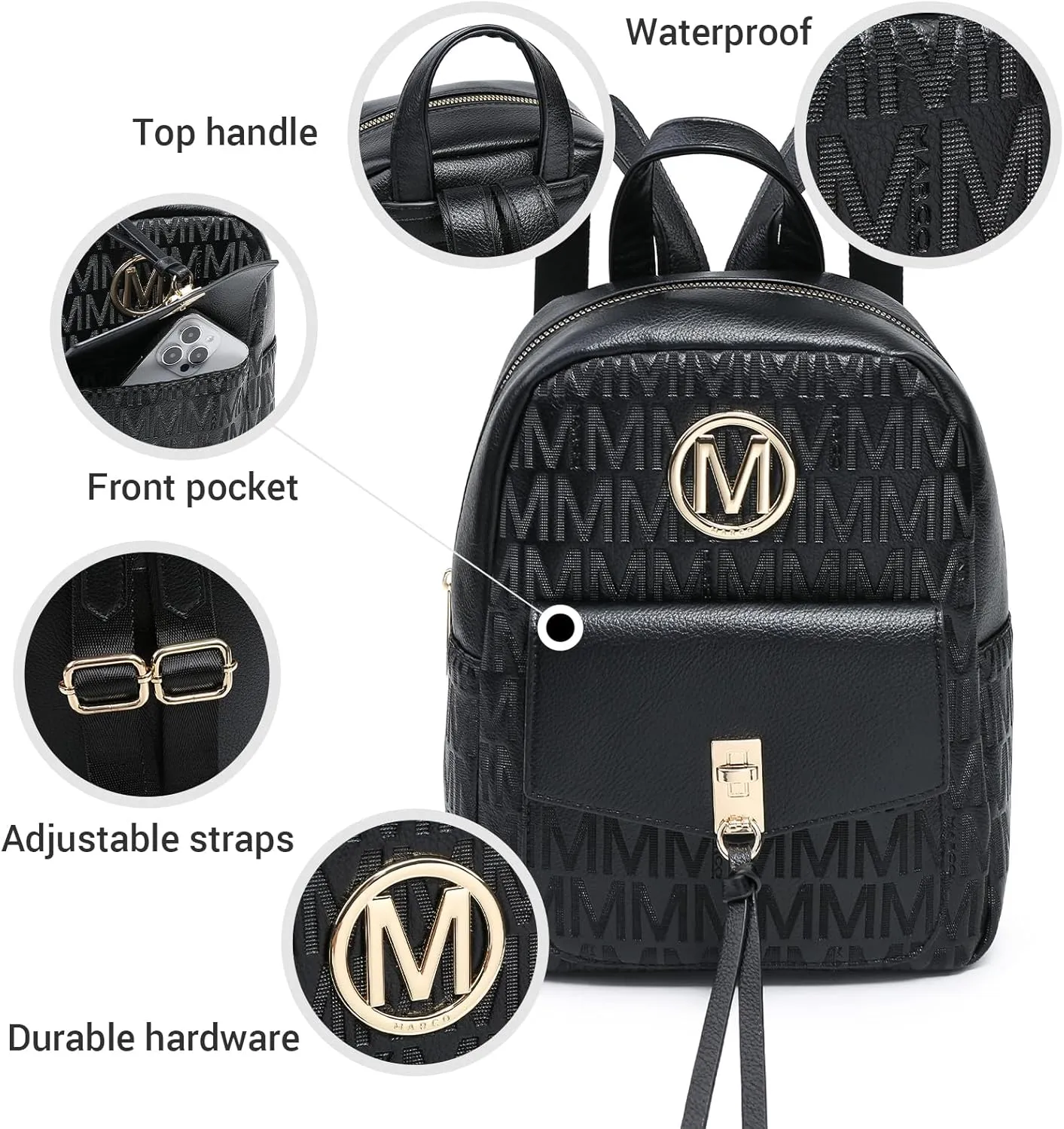 MKP Ladies Small Backpack Purse for Women Fashion Daypacks Purse Shoulder Bag with Charm Tassel