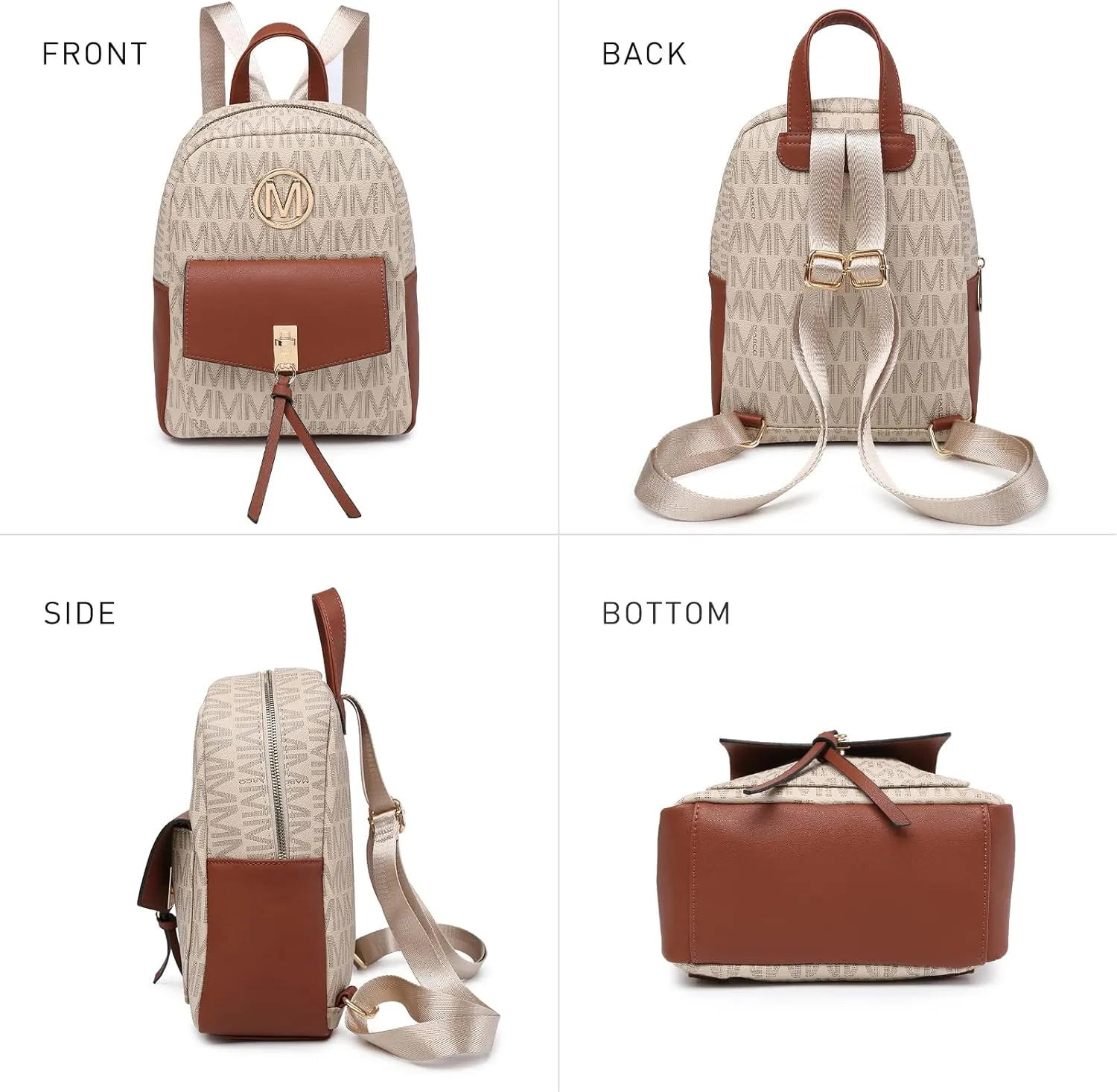 MKP Ladies Small Backpack Purse for Women Fashion Daypacks Purse Shoulder Bag with Charm Tassel