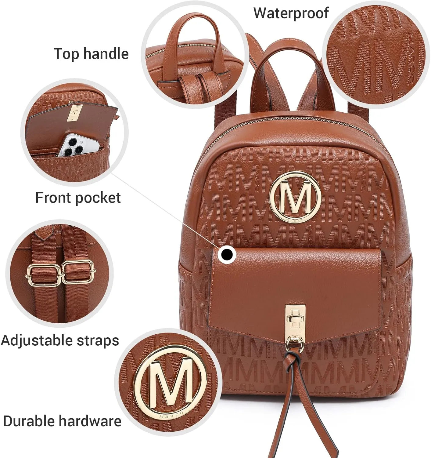 MKP Ladies Small Backpack Purse for Women Fashion Daypacks Purse Shoulder Bag with Charm Tassel