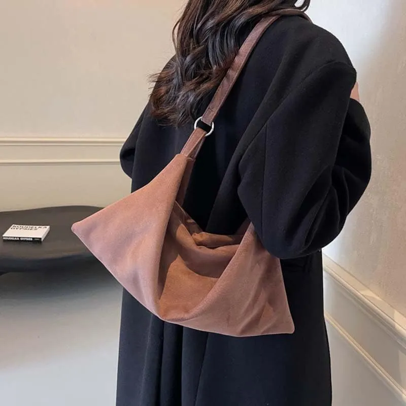Molodo Slouchy Shoulder Bag for Women Designer Crossbody Bag Dumpling Bag Suede Hobo Bag Handbag Purses for Commuting