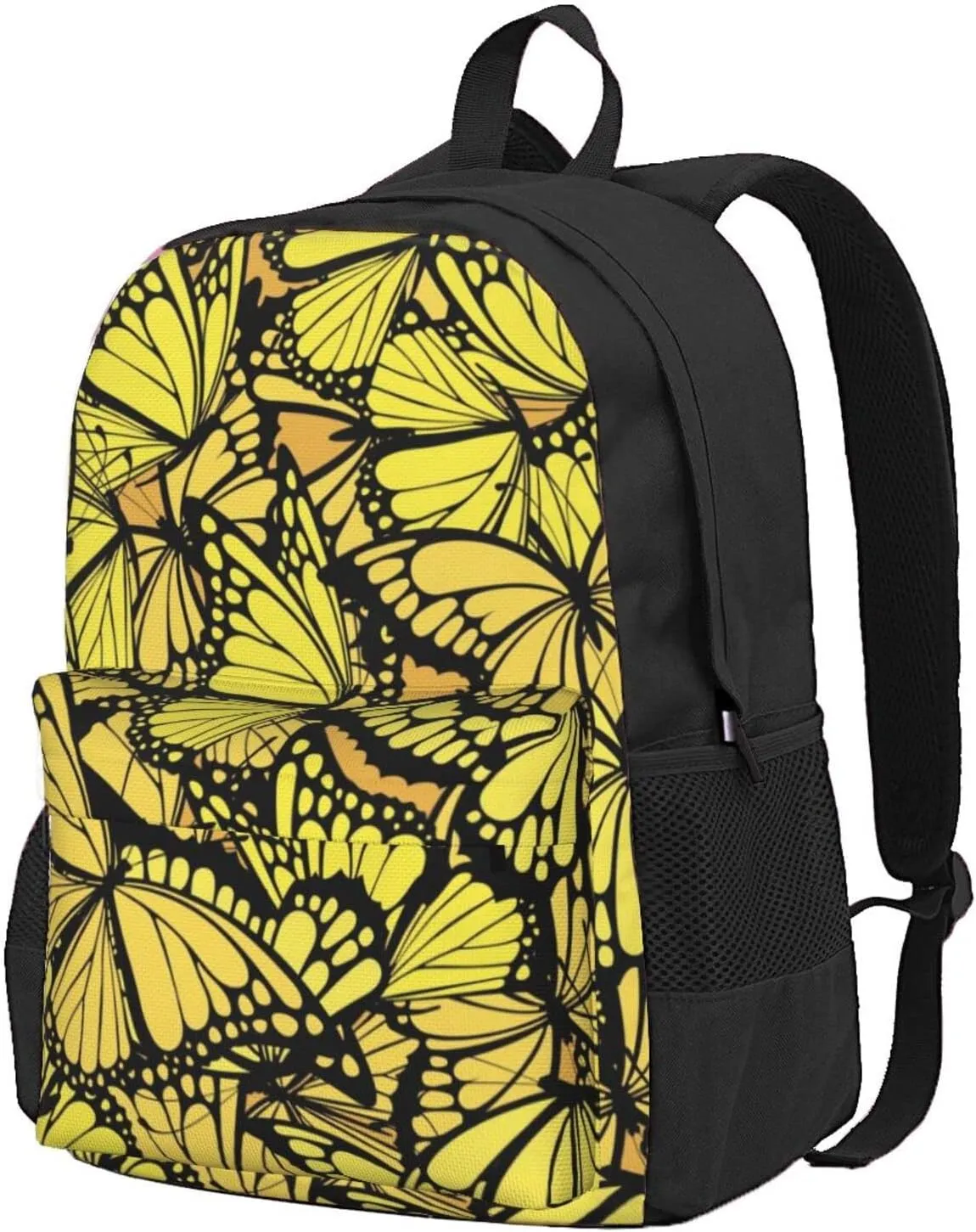 Monarch Butterflly Pattern Backpack for Women Men Worker Teacher Business Travel Backpacks Shoulders Bag Daypack Bookbag with Mesh Pockets