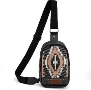 Montana West Aztec Crossbody Sling Bag for Women Western Fanny Pack Purse MBB-MW1316-2100BK