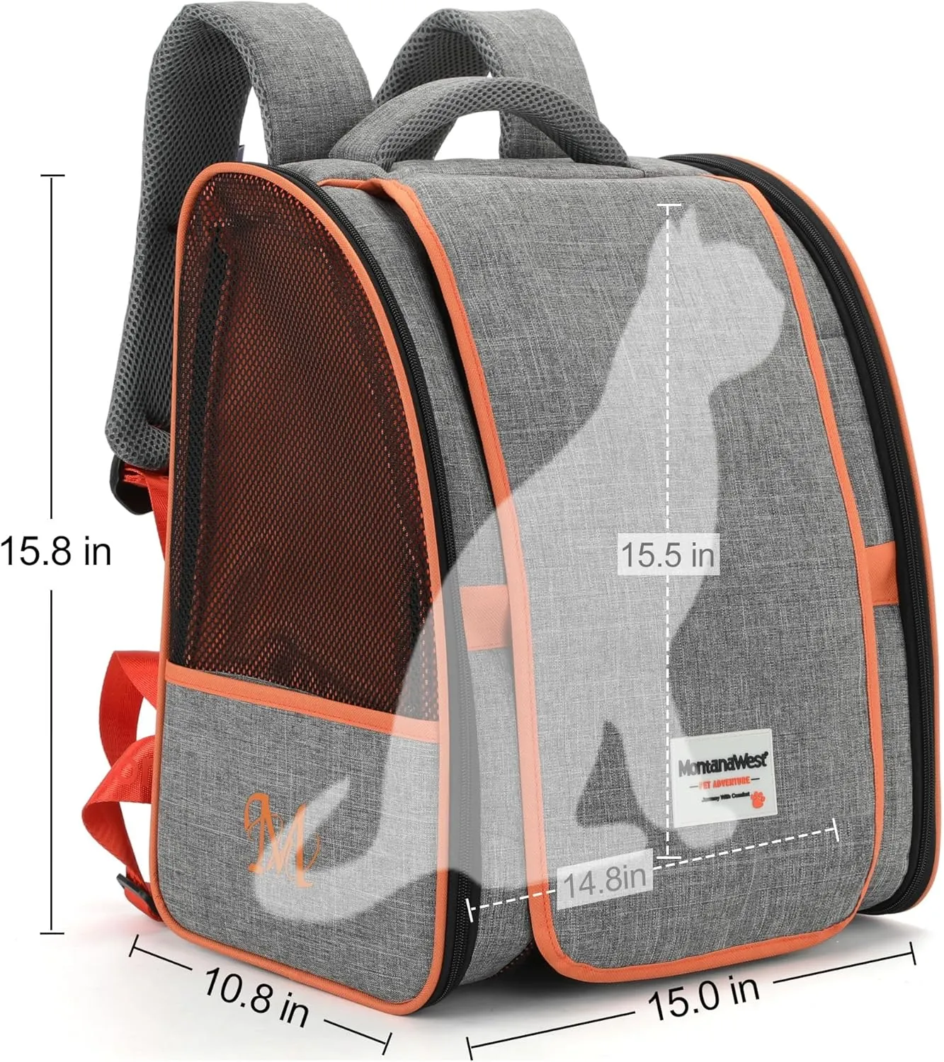 Montana West Cat Carrier Backpack for Small Medium Dog & Puppies with Blackout Curtains for Outdoor Adventures