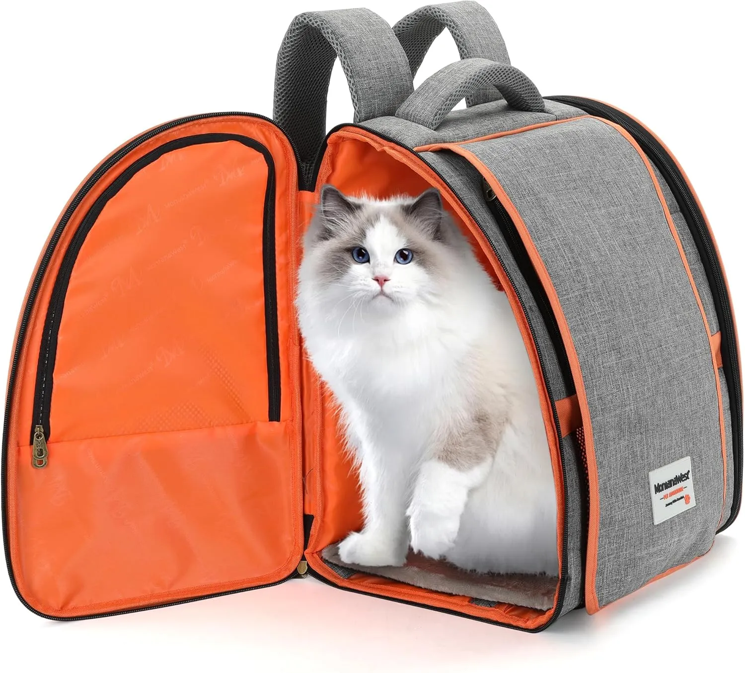 Montana West Cat Carrier Backpack for Small Medium Dog & Puppies with Blackout Curtains for Outdoor Adventures