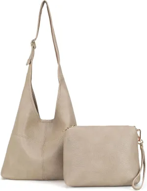 Montana West Hobo Bags Purse for Women Ultra Soft Foldable Shoulder Slouchy Handbags with Cosmetic bag