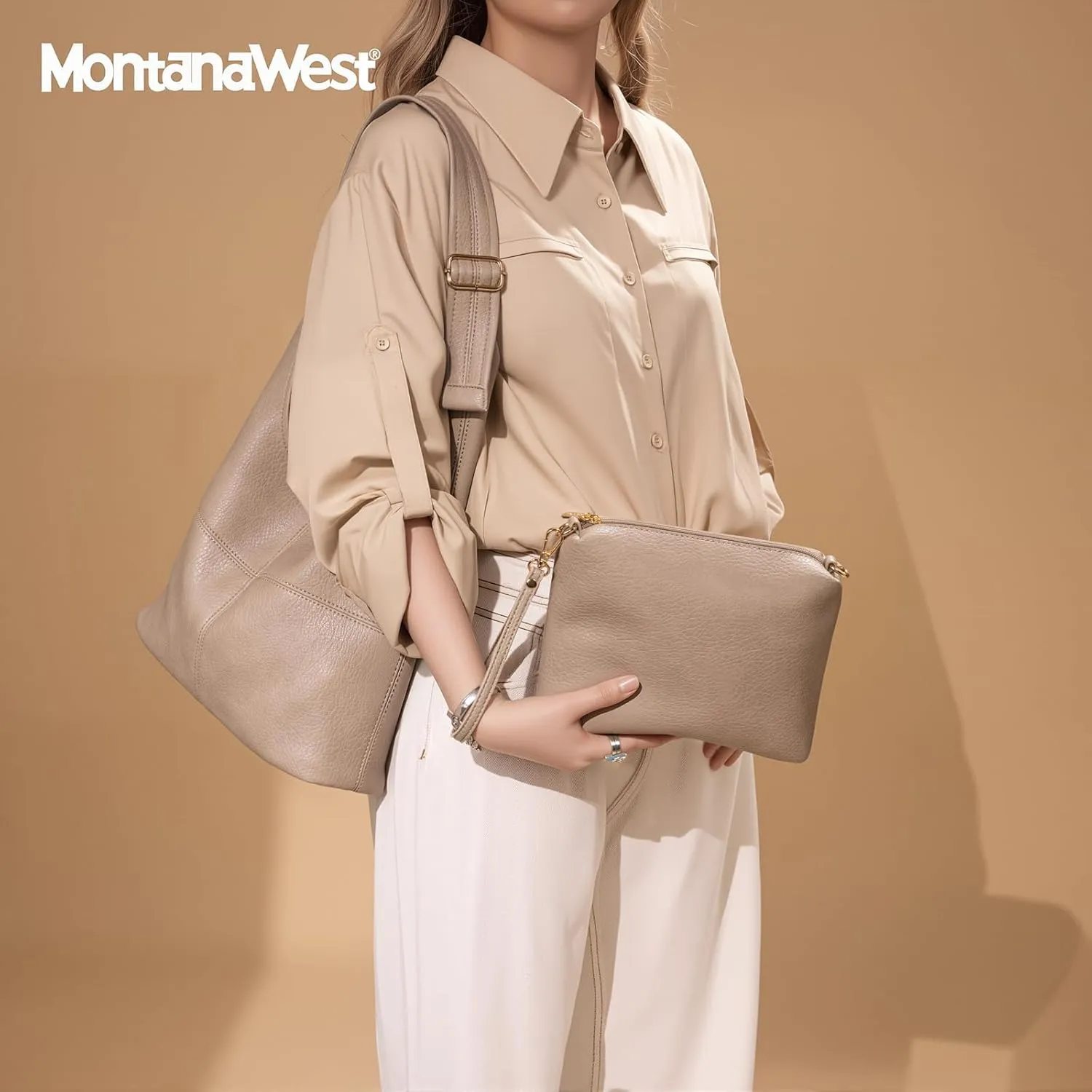 Montana West Hobo Bags Purse for Women Ultra Soft Foldable Shoulder Slouchy Handbags with Cosmetic bag