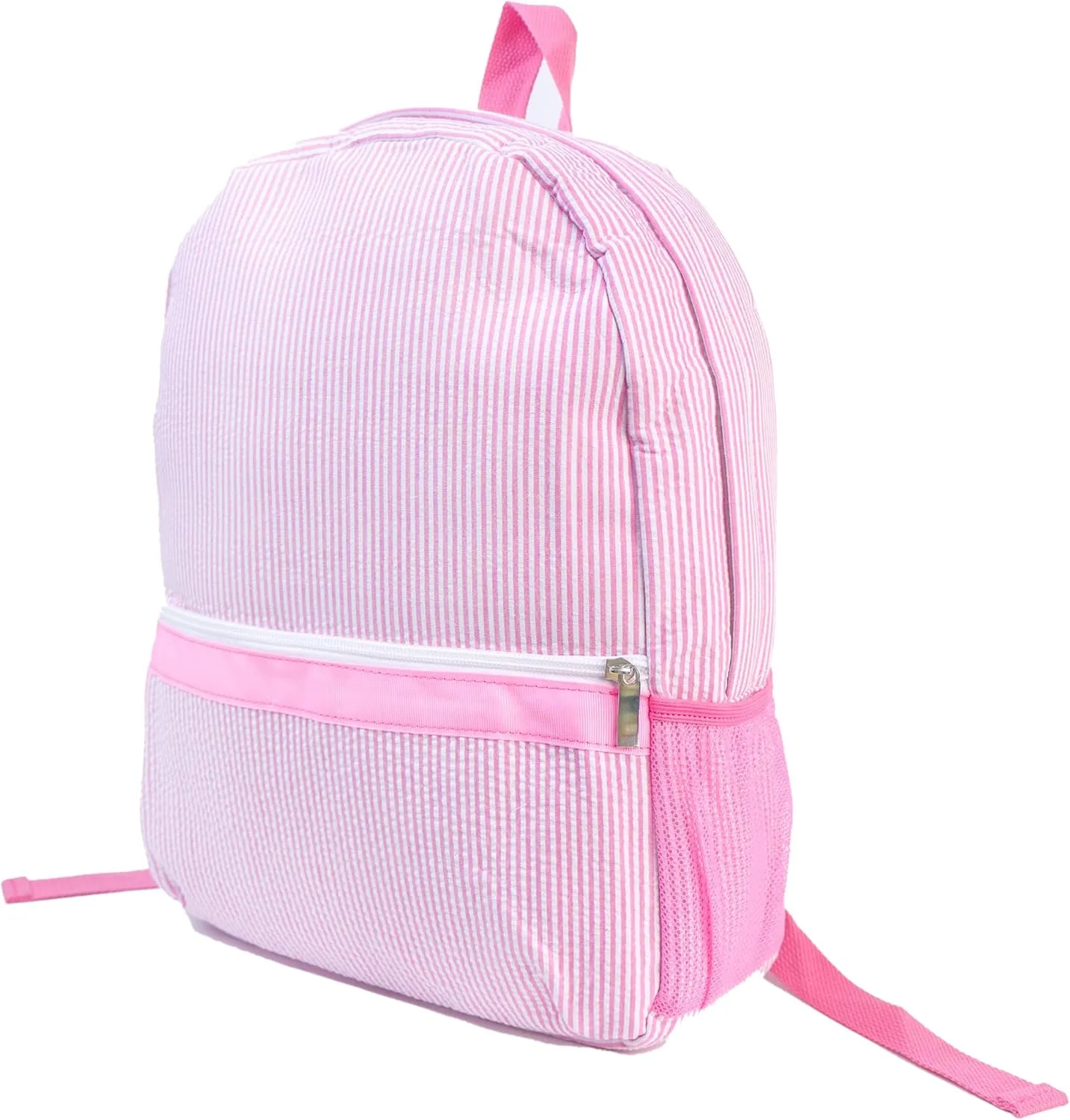MT WORLD Kids' Backpacks and Travel Duffel Bags Set, Personalized Overnight Bags for Girls Boys with Embroidered Name, Seersucker Backpacks with Weekender Bag, Toddler Travel Bag