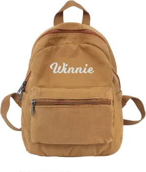 MT WORLD Personalized Mini Canvas Toddler Backpack - Custom Monogram Infant Vintage Backpack